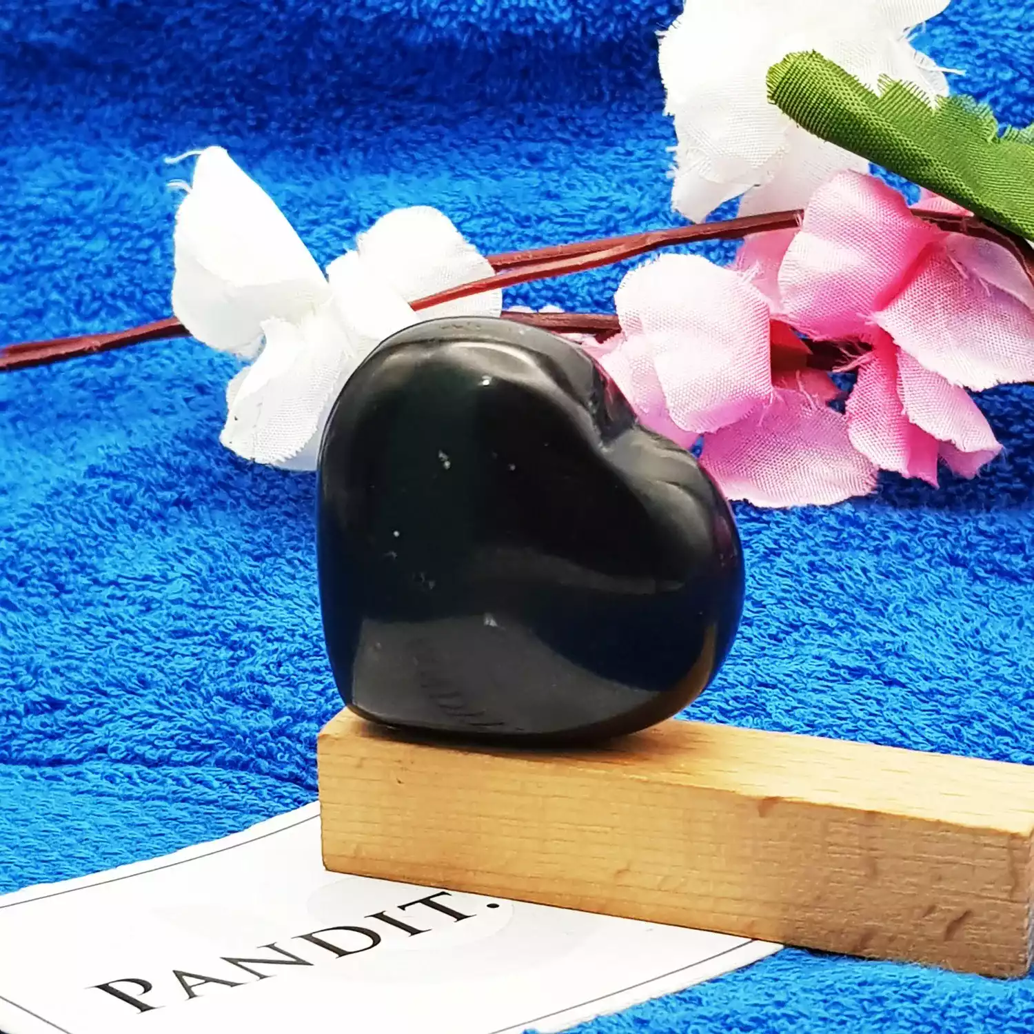 Black Tourmaline Healing Crystal Heart Stone - For Growth - Image 2