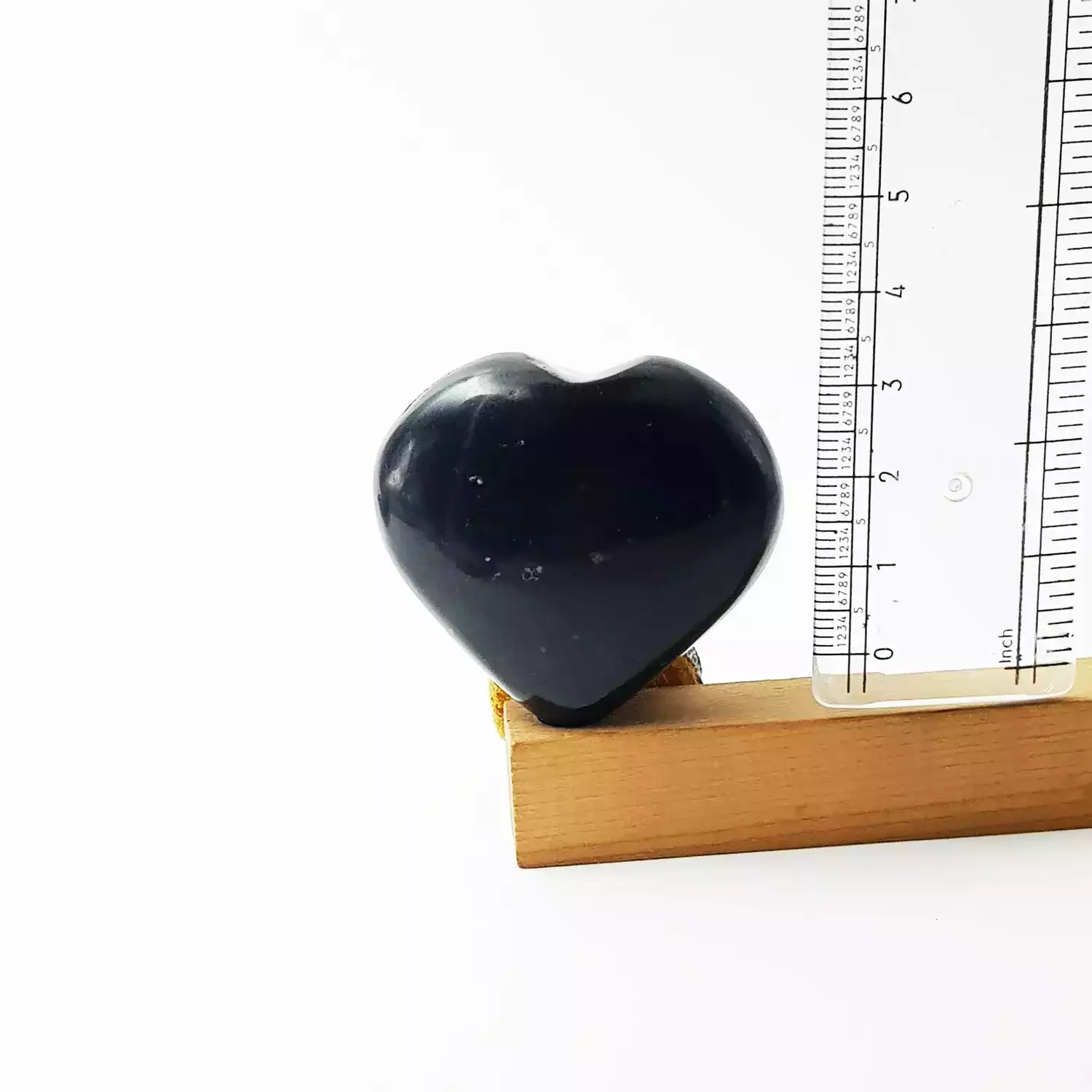 Black Tourmaline Healing Crystal Heart Stone - For Growth - Image 3