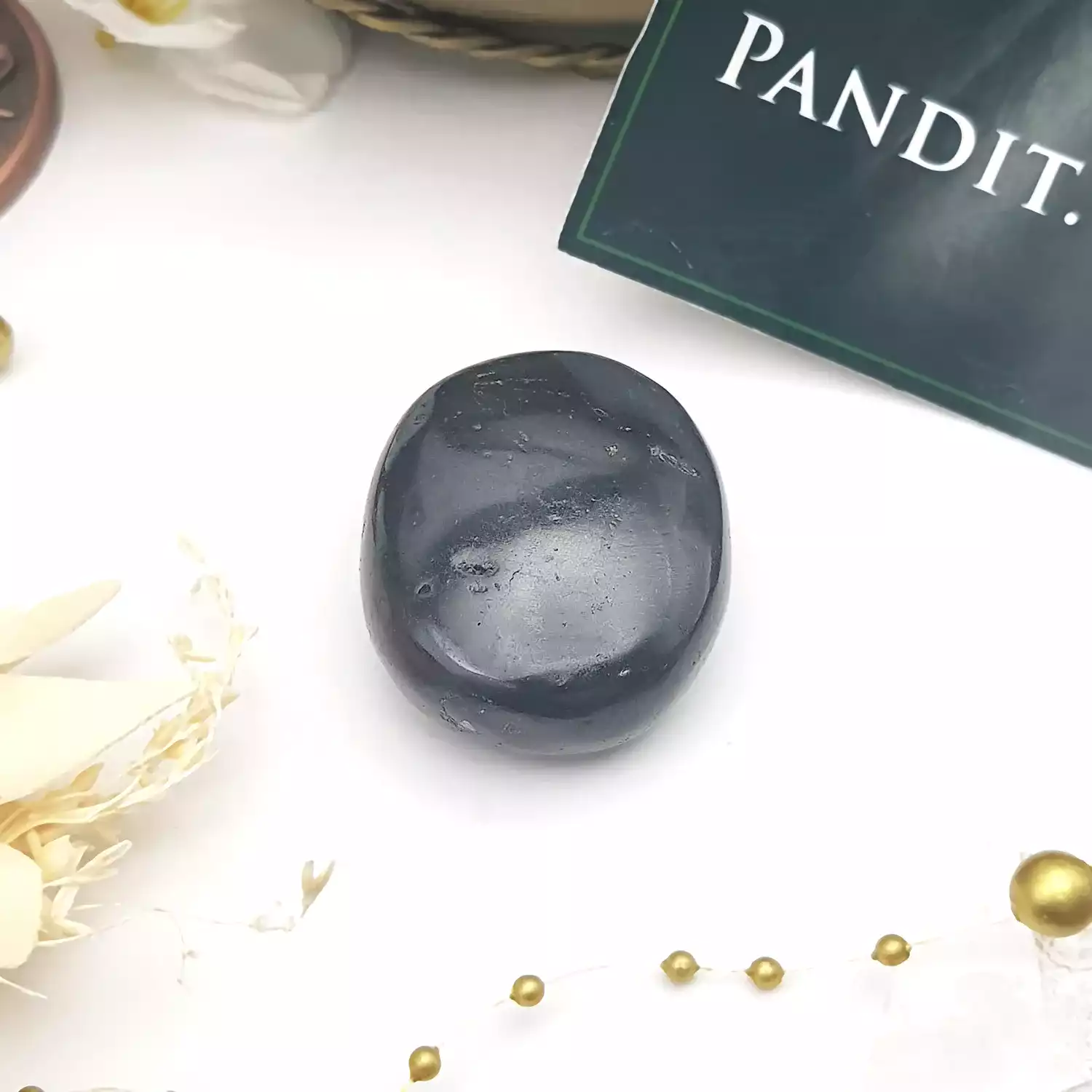 Black Tourmaline Healing Crystal Palm Stone - Image 3