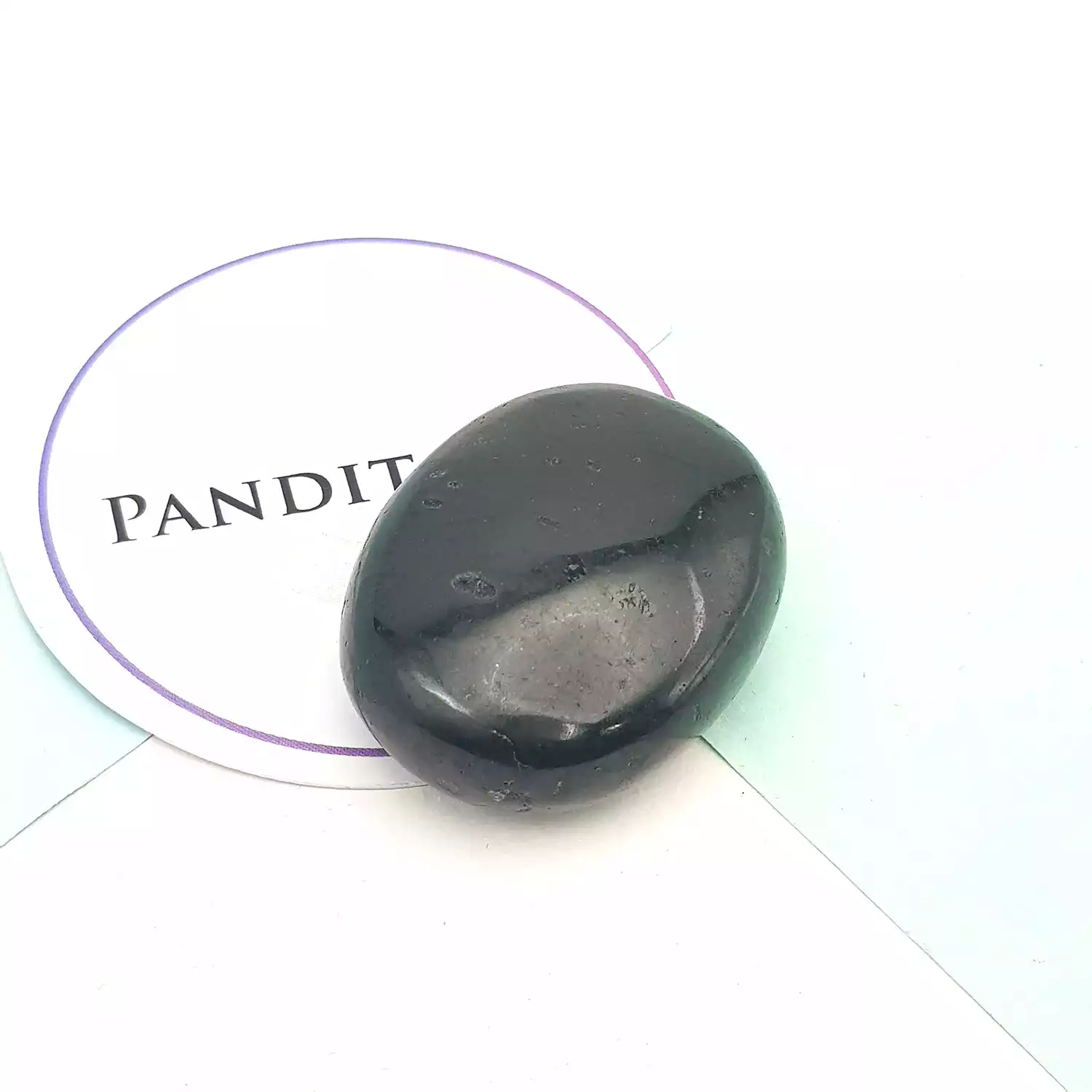 Black Tourmaline Healing Crystal Palm Stone - Image 4