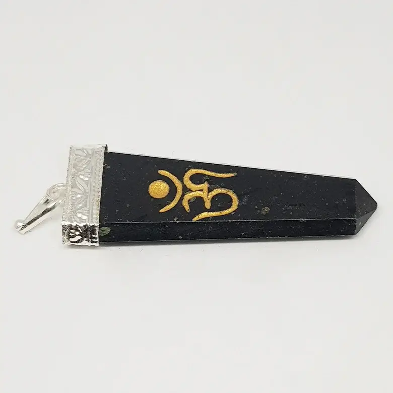Black Tourmaline Om Pencil Pendant - Image 6
