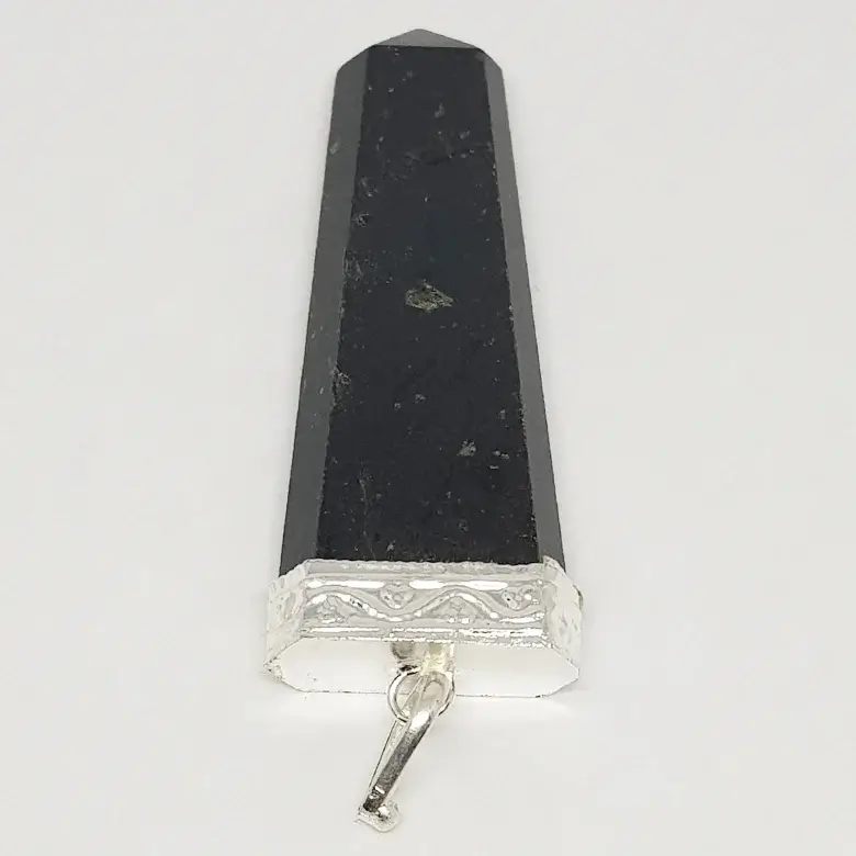 Black Tourmaline Om Pencil Pendant - Image 7