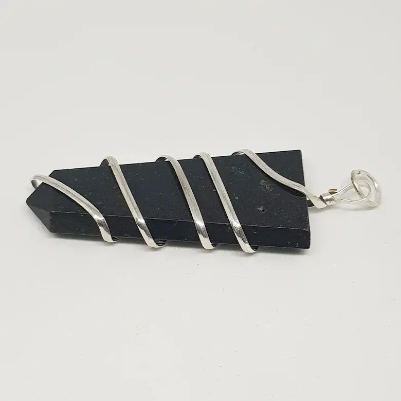 Black Tourmaline Spiral Pencil Pendant - Image 6