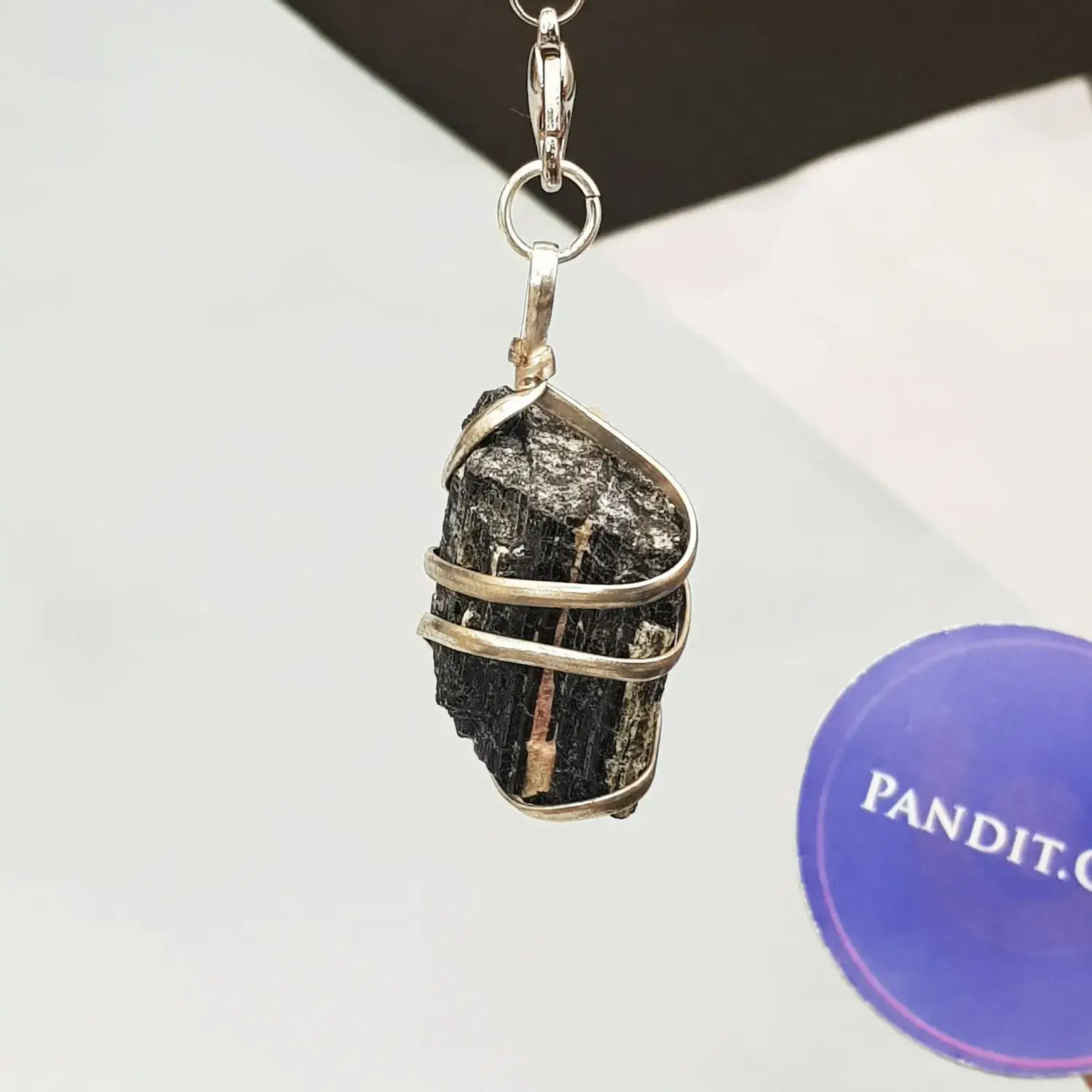 Black Tourmaline Spiral Pendant - Image 3