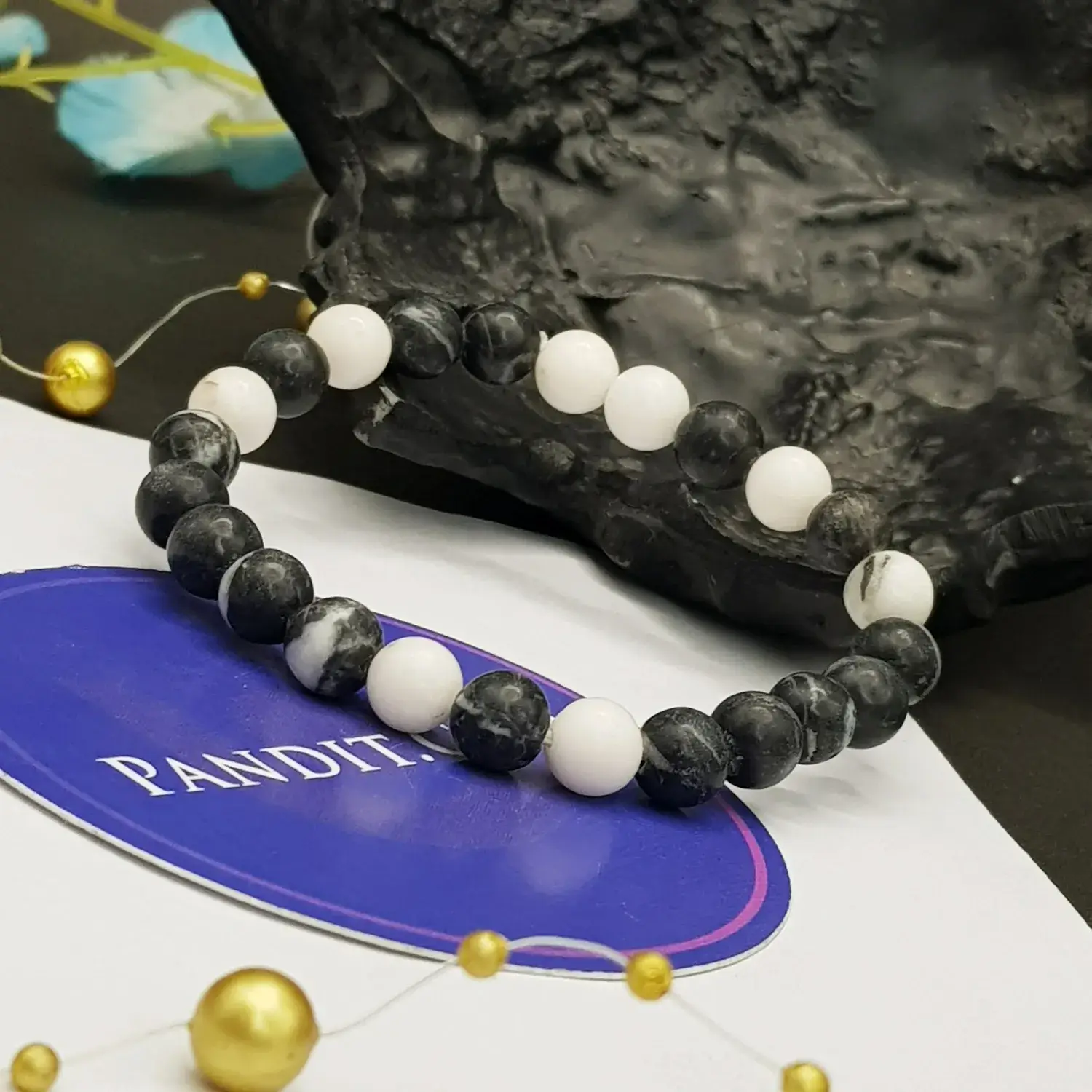 Black White Jasper Bracelet - To Help Leave Bad Habits - Image 2