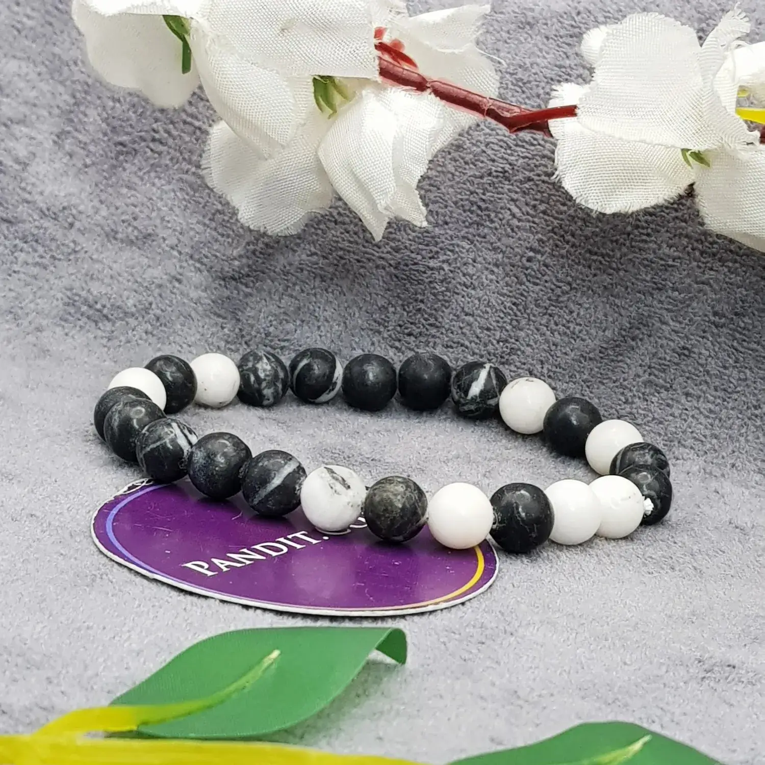 Black White Jasper Bracelet - To Help Leave Bad Habits - Image 4