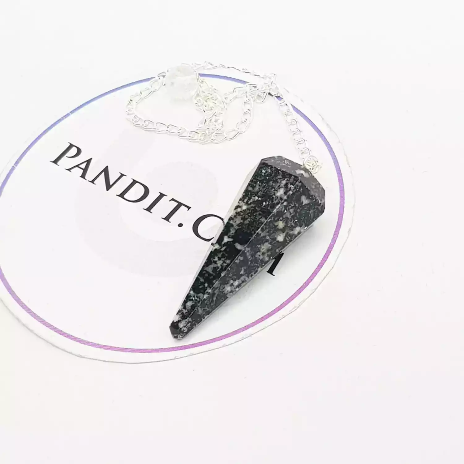 Black White Tourmaline Dowsing Pendulum - Image 3