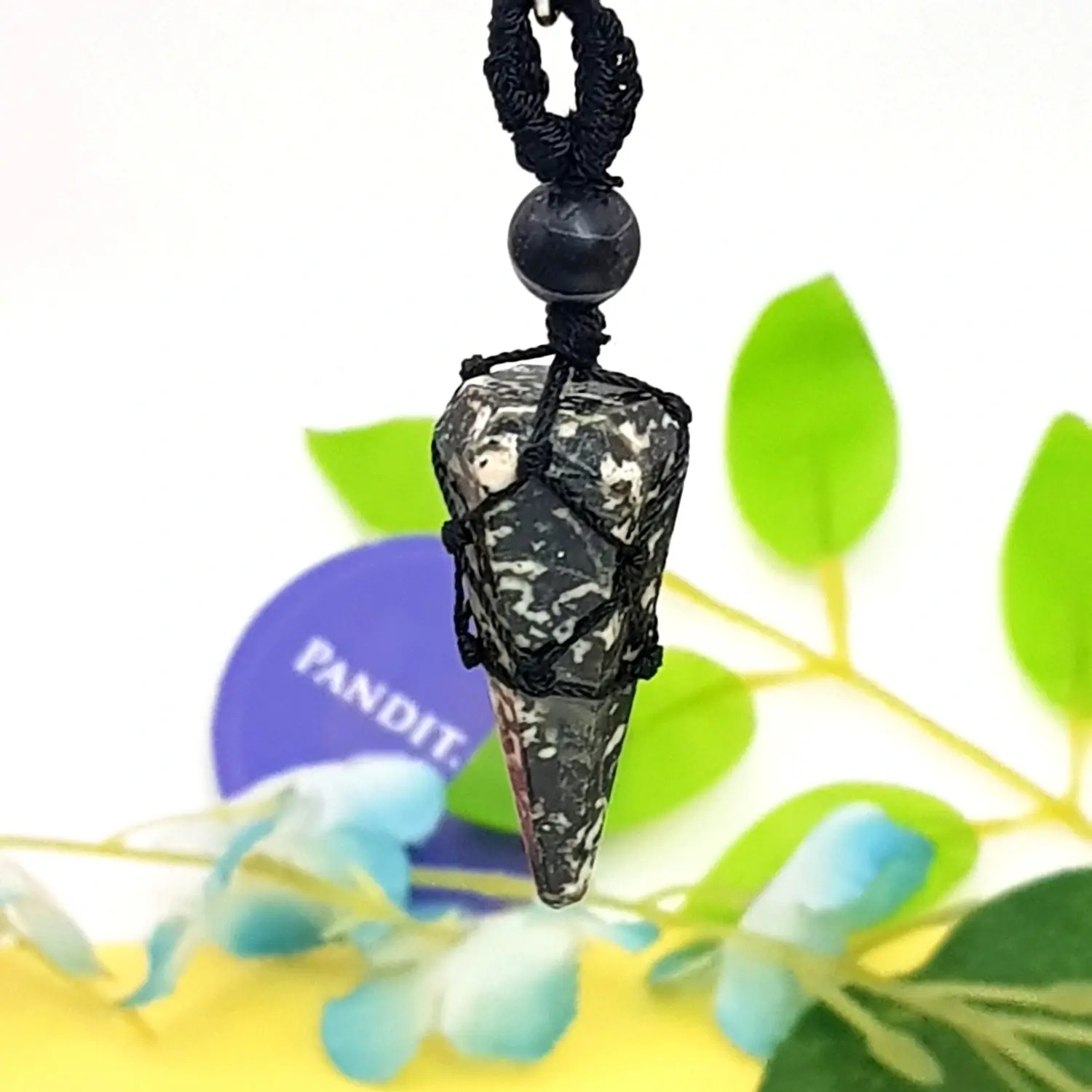 Black White Tourmaline Dowsing Pendulum - Image 5