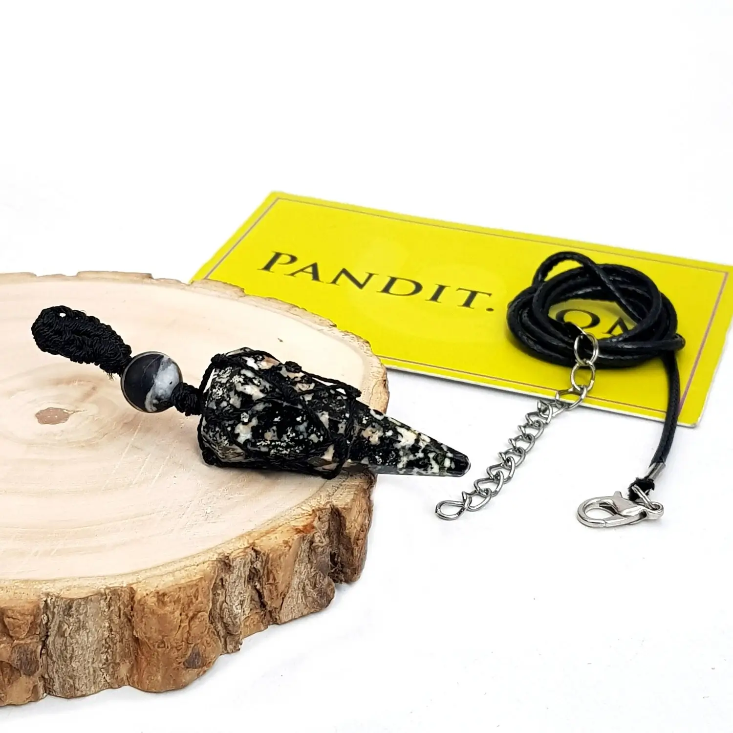 Black White Tourmaline Dowsing Pendulum - Image 6