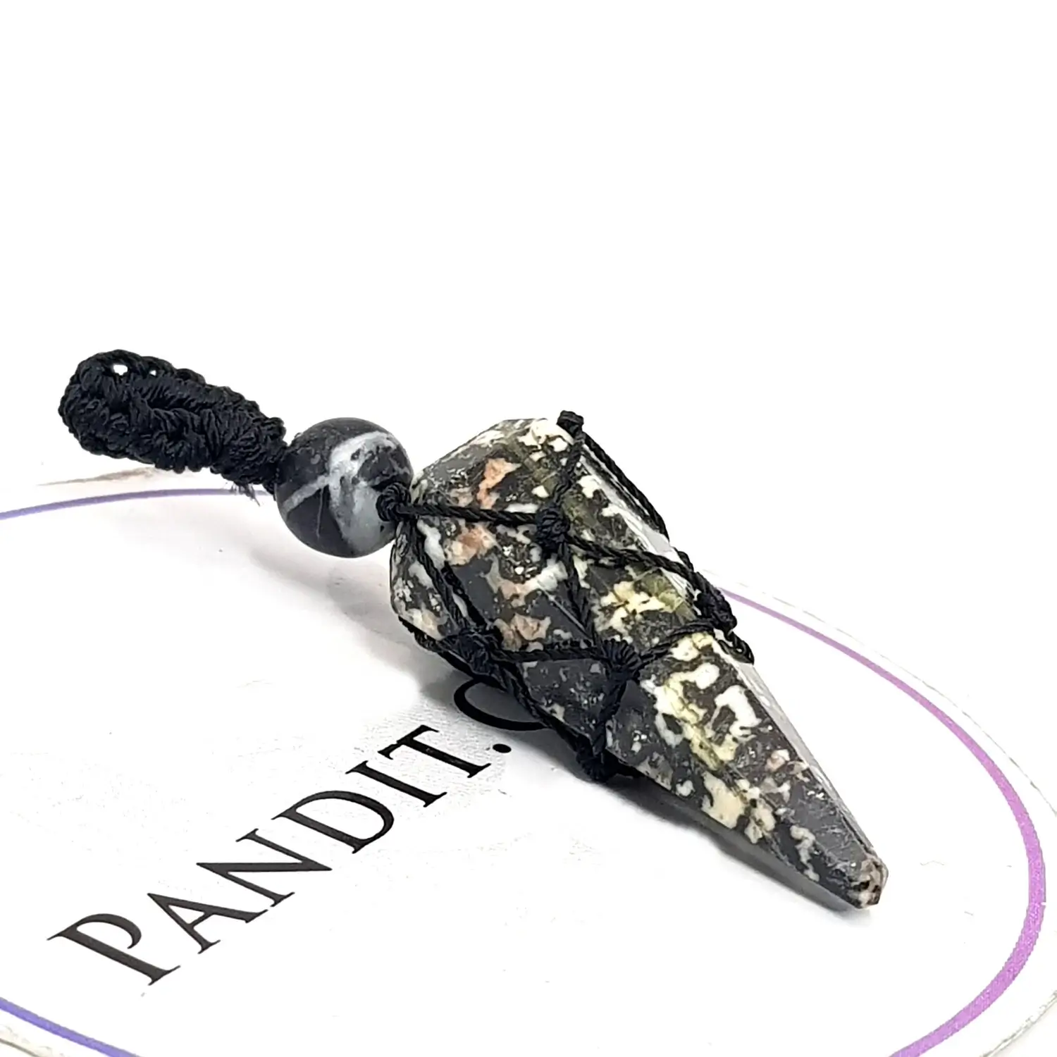 Black White Tourmaline Dowsing Pendulum - Image 7