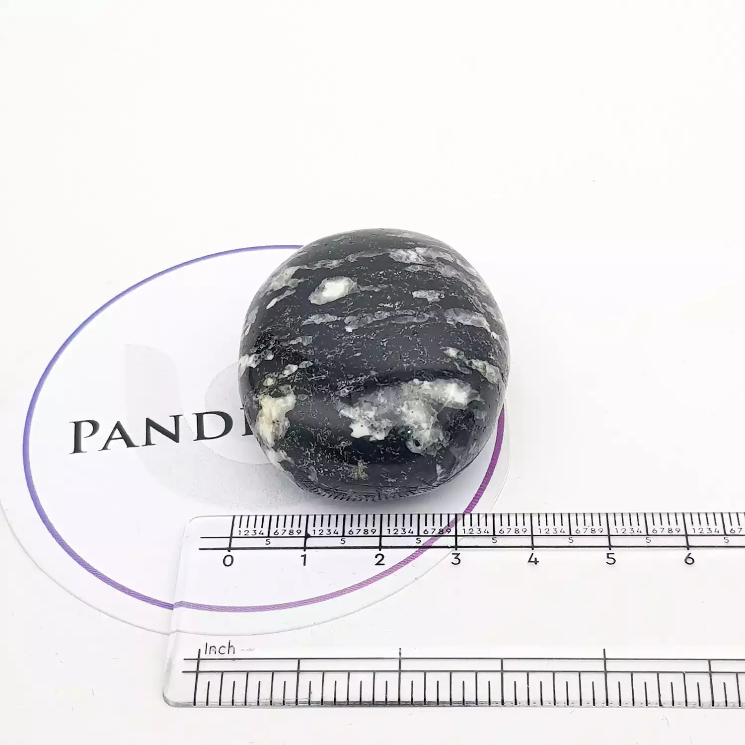Black White Tourmaline Healing Crystal Palm Stone - Image 5
