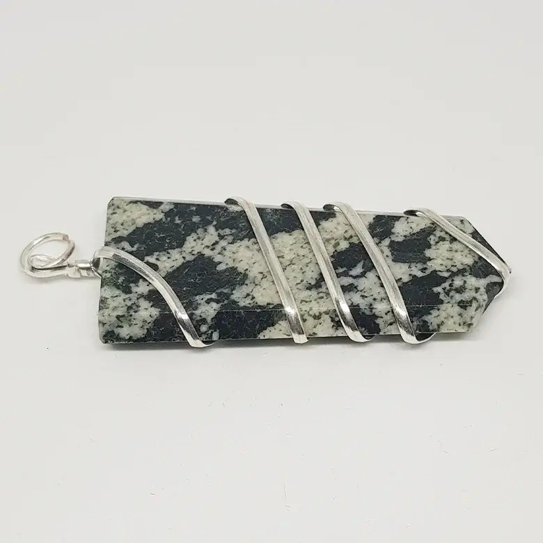Black White Tourmaline Spiral Pencil Pendant - Image 7