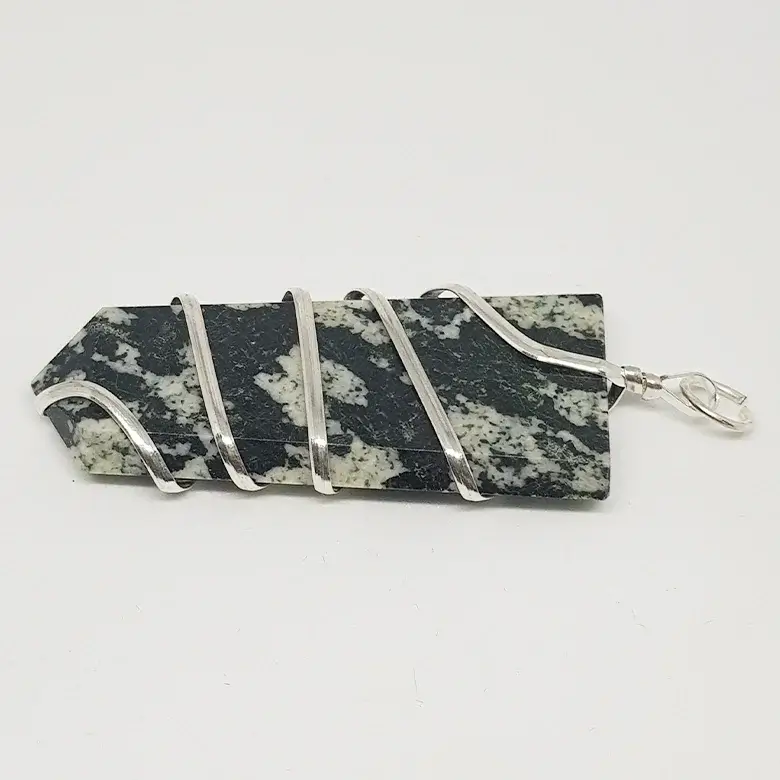 Black White Tourmaline Spiral Pencil Pendant - Image 8