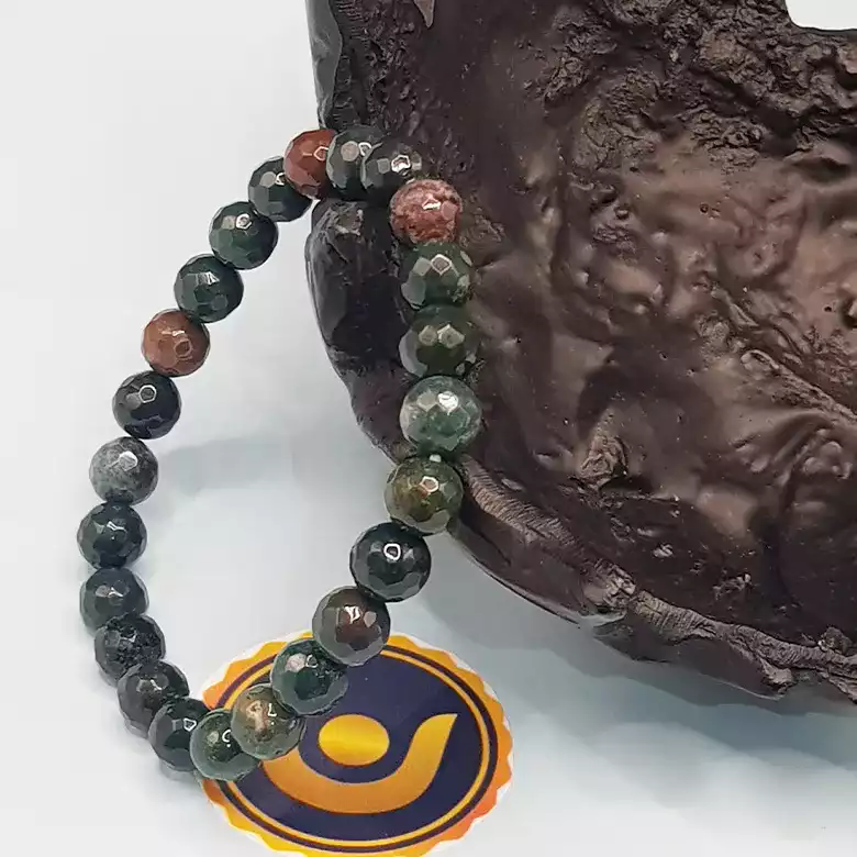 Blood Agate Diamond Cut Bracelet - To Boost Fertility - Image 4