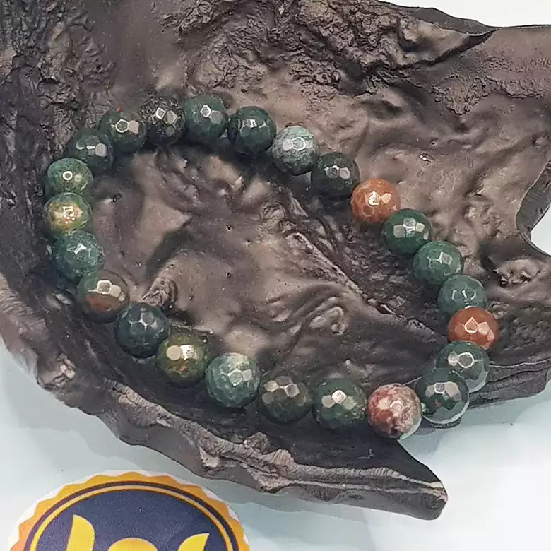 Blood Agate Diamond Cut Bracelet - To Boost Fertility - Image 5