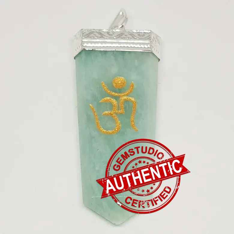 Blue Amazonite Om Pencil Pendant - Image 5