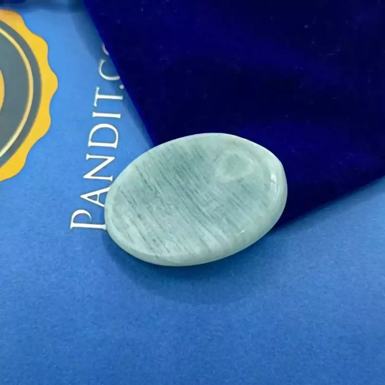 Blue Amazonite Worry Stone - To Balance Energies & Calm Mind - Image 3