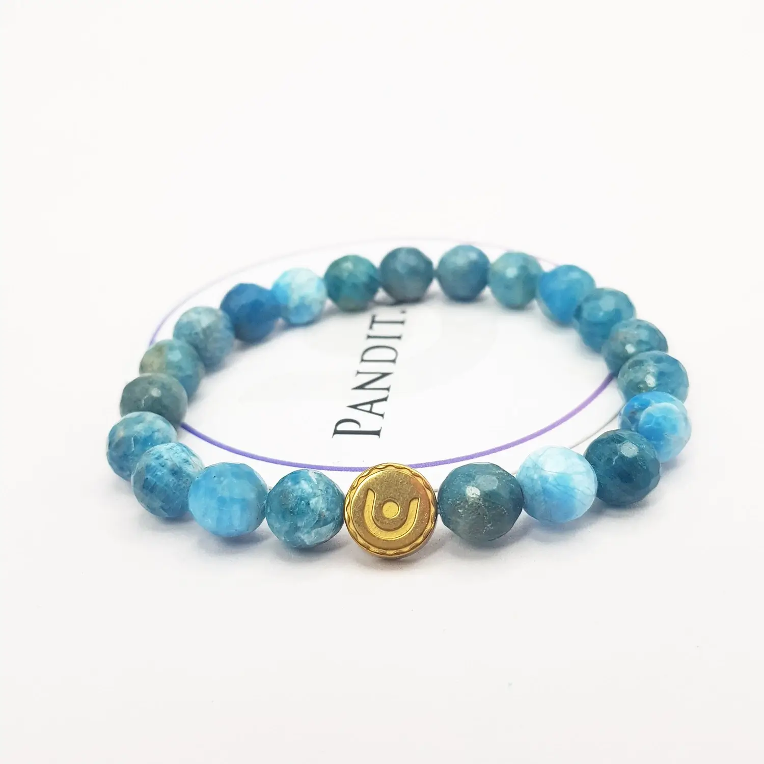 Blue Apatite Diamond Cut Bracelet - To Get Forecasting Ability - Image 4