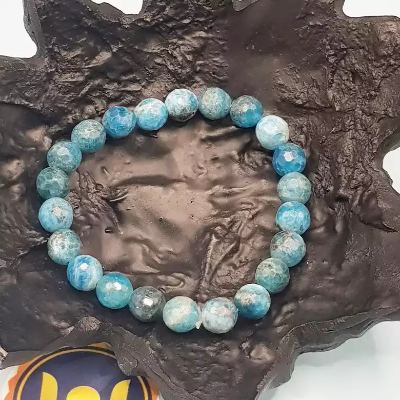 Blue Apatite Diamond Cut Bracelet - To Get Forecasting Ability - Image 5