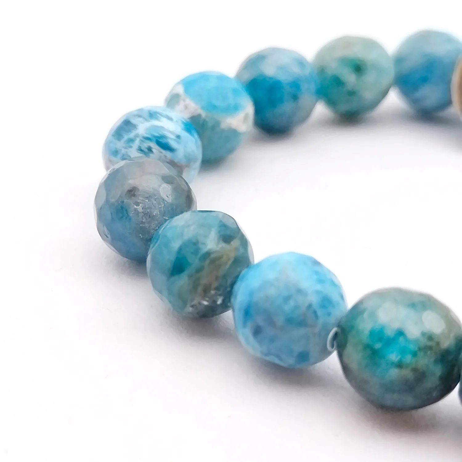 Blue Apatite Diamond Cut Bracelet - To Get Forecasting Ability - Image 7