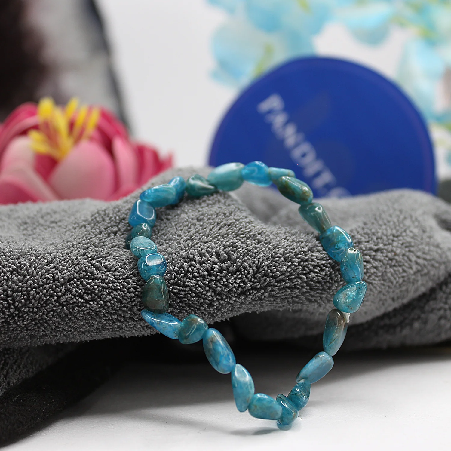 Blue Apatite Tumble Bracelet - For Wisdom and Intuition - Image 2