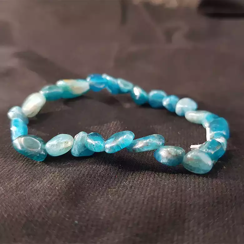 Blue Apatite Tumble Bracelet - For Wisdom and Intuition - Image 5