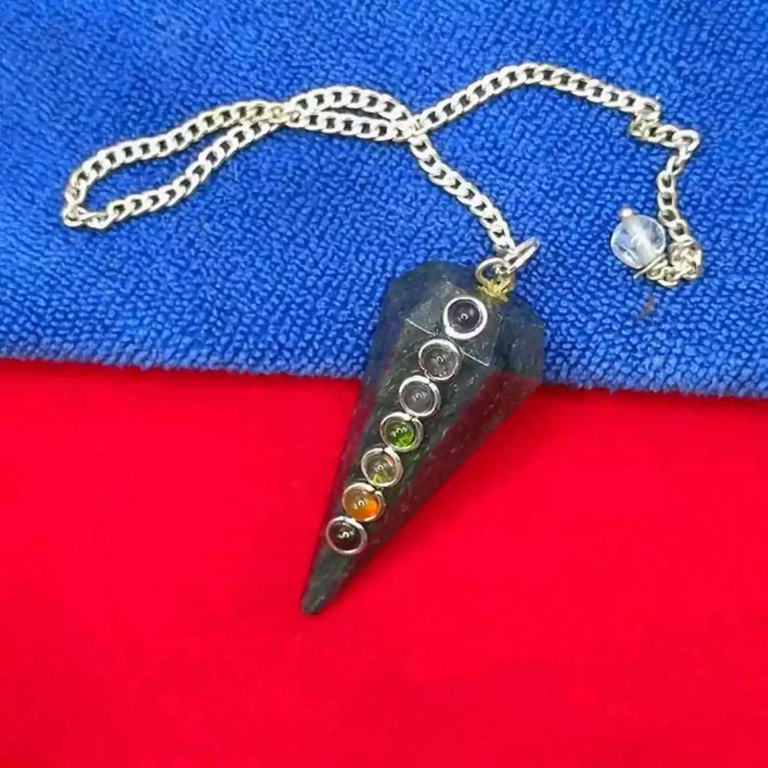 Blue Aventurine 7 Chakra Dowsing Pendulum - To Detect Allergies - Image 3