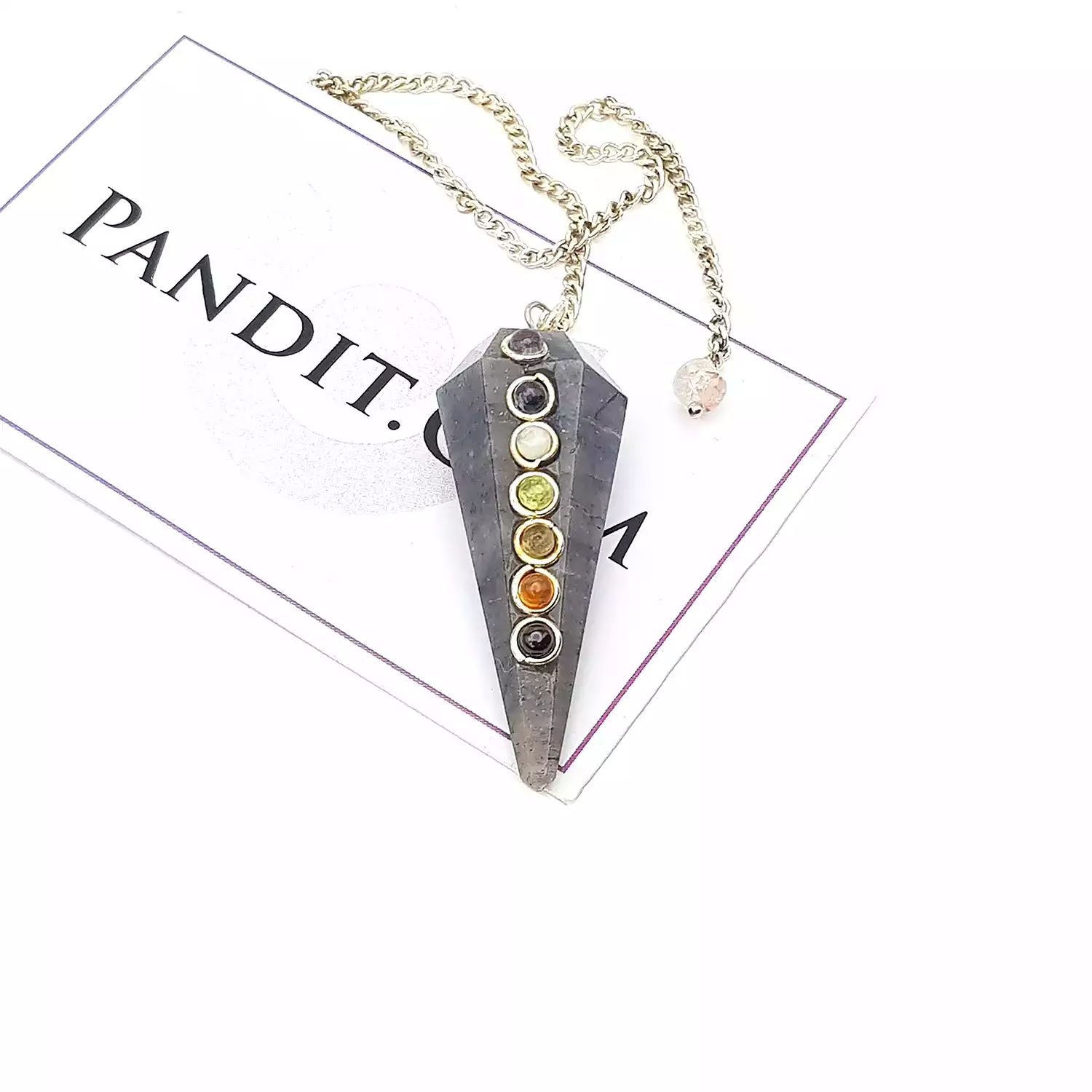Blue Aventurine 7 Chakra Dowsing Pendulum - To Detect Allergies - Image 4