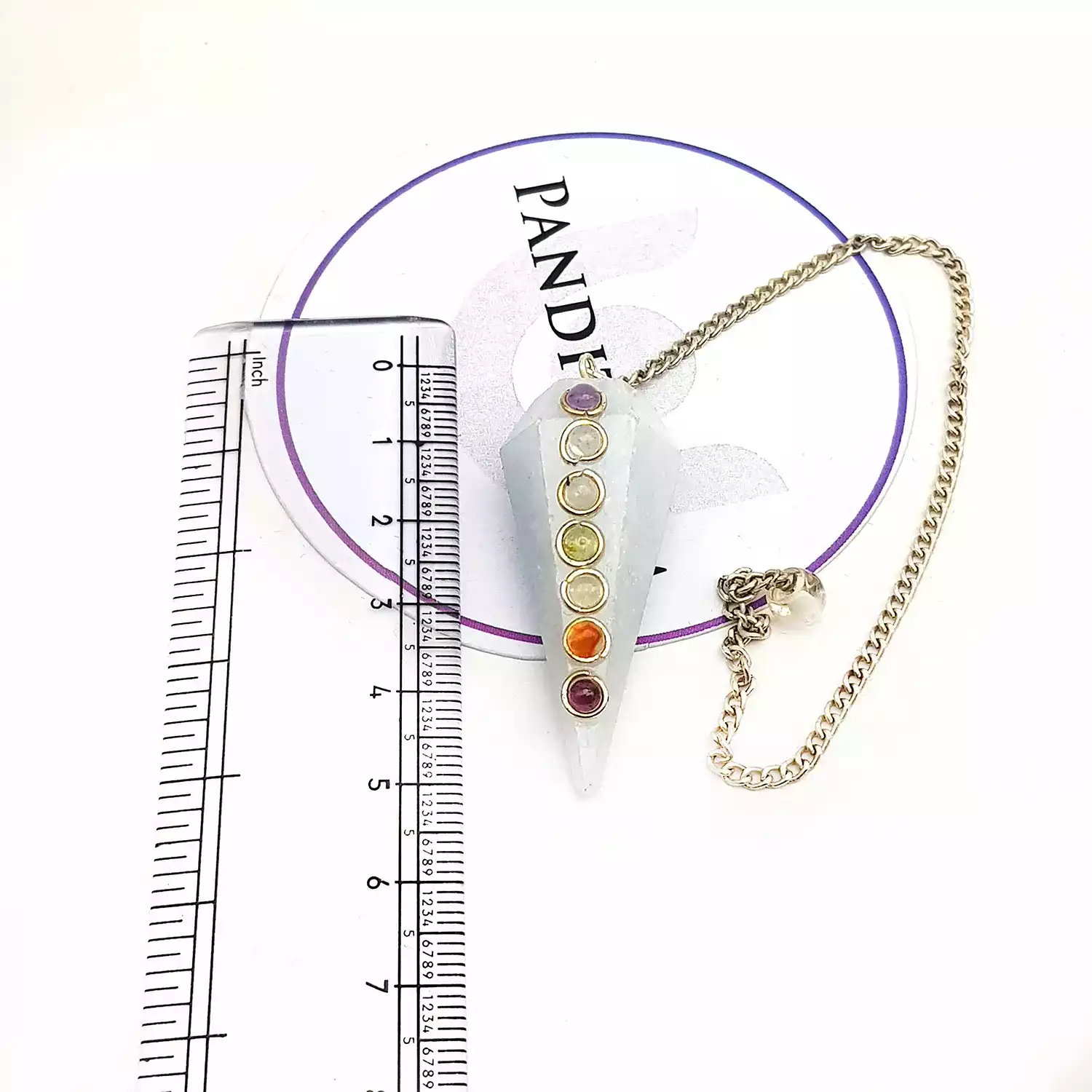 Blue Calcite 7 Chakra Dowsing Pendulum - For Progress in Life - Image 5