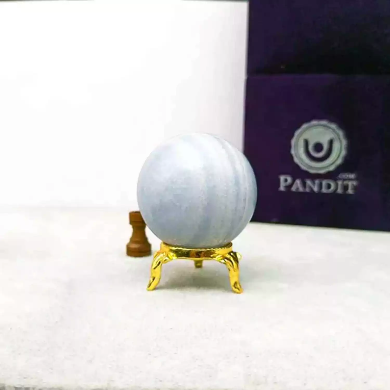 Blue Calcite Crystal Ball - For Comfort & Emotional Relief - Image 5