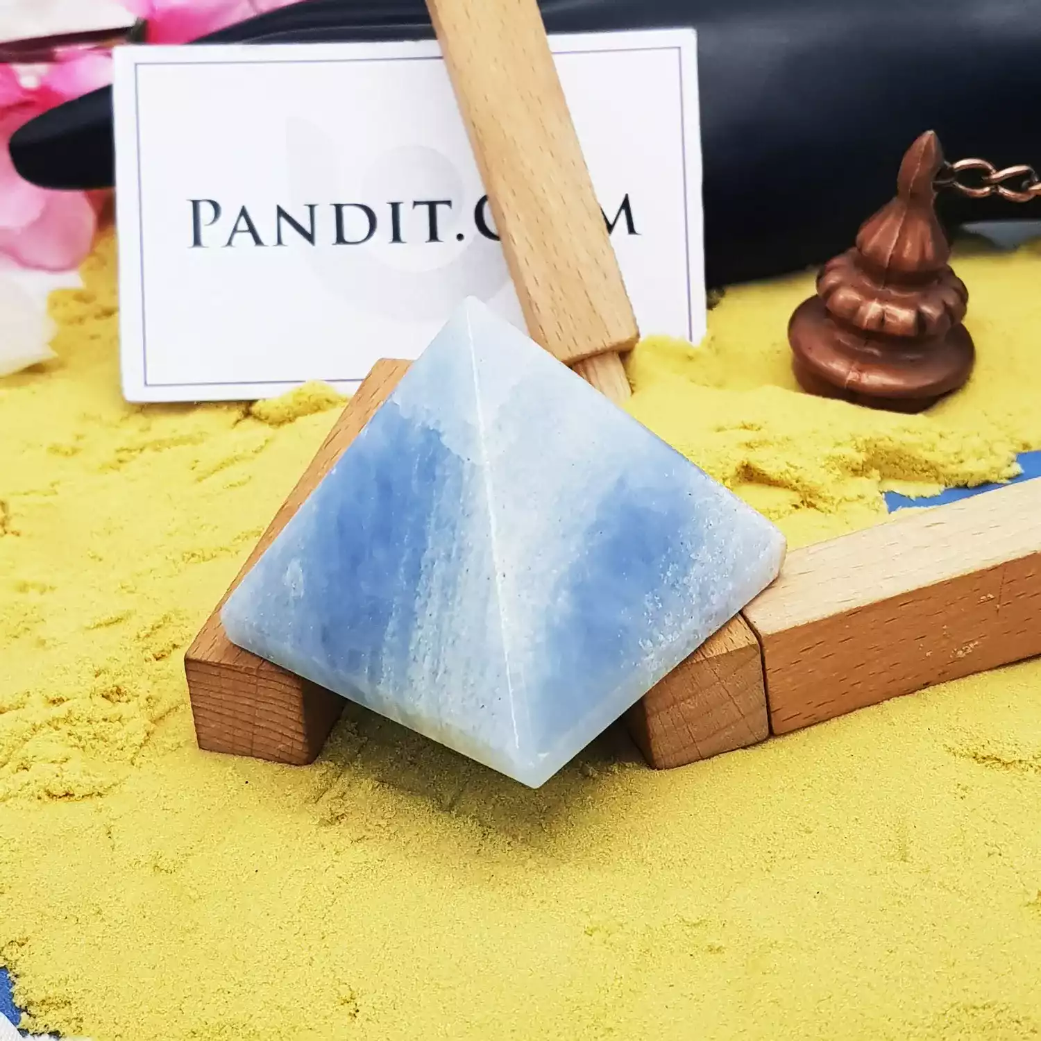 Blue Calcite Crystal Pyramid - Image 2