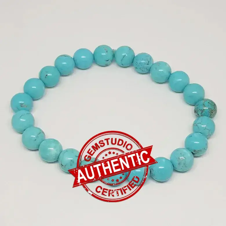 Blue Magnesite Turquoise Bracelet - For Astrologers & Occultists - Image 6