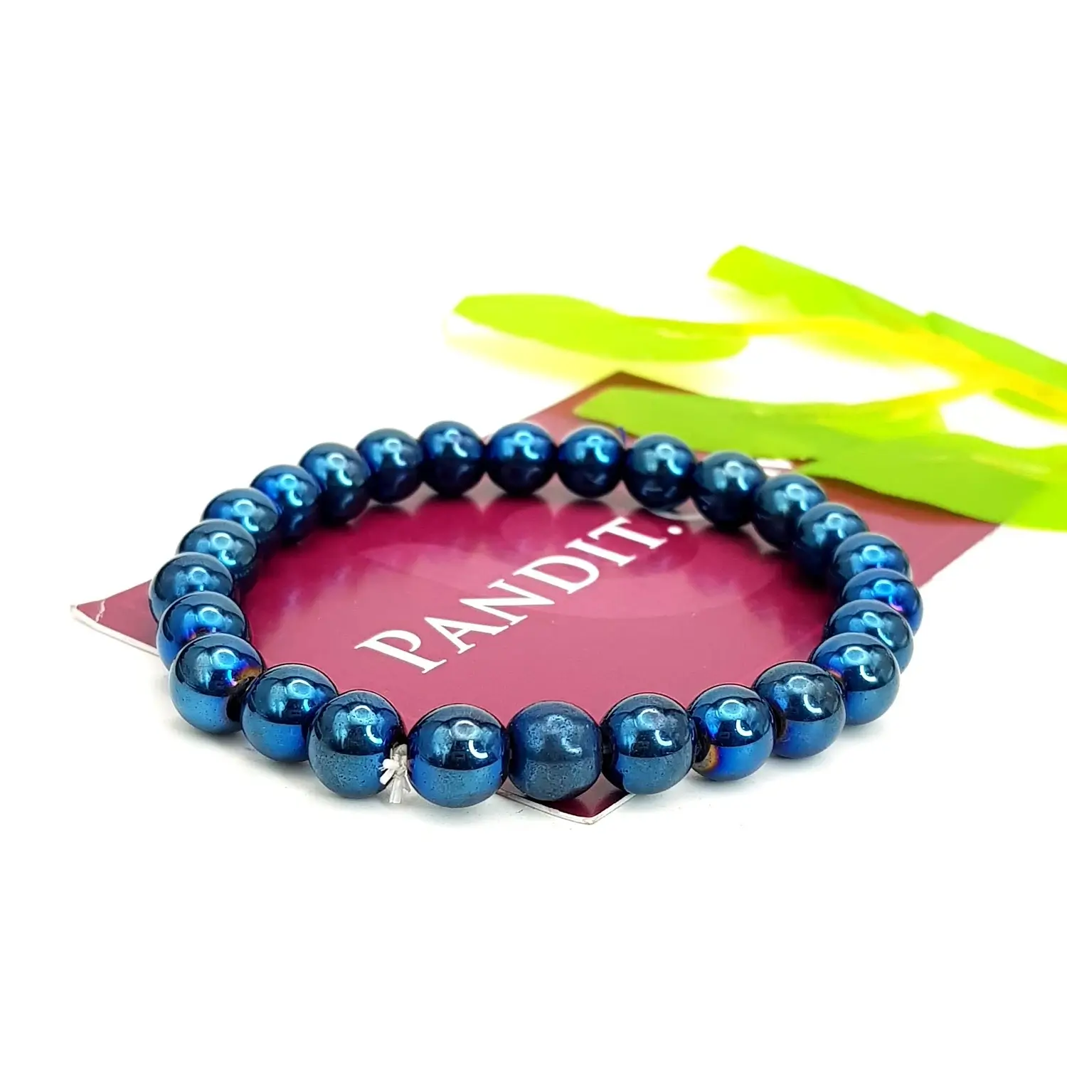 Blue Peacock Hematite Bracelet - Image 3