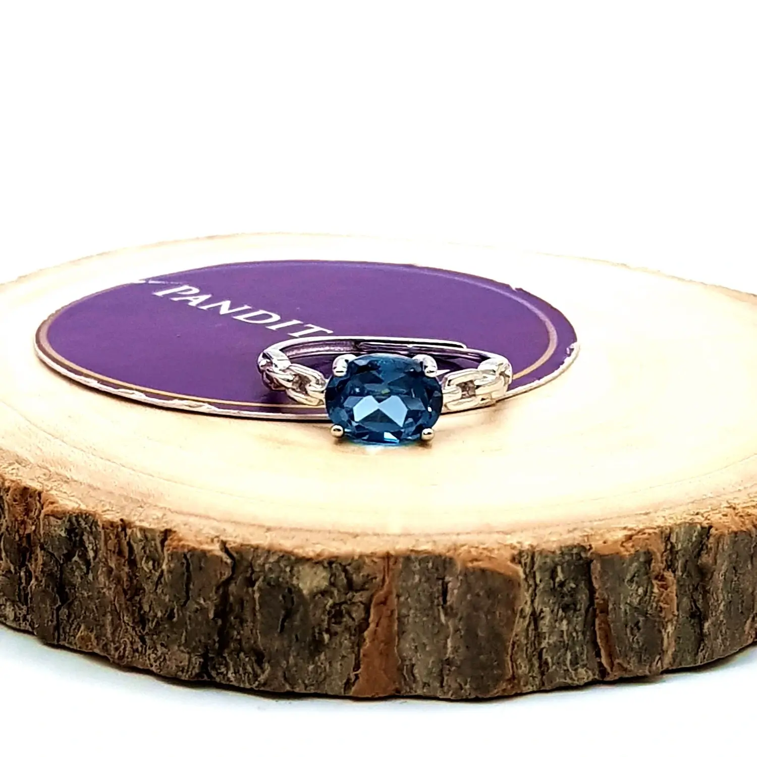 Blue Topaz Adjustable Ring - Image 3