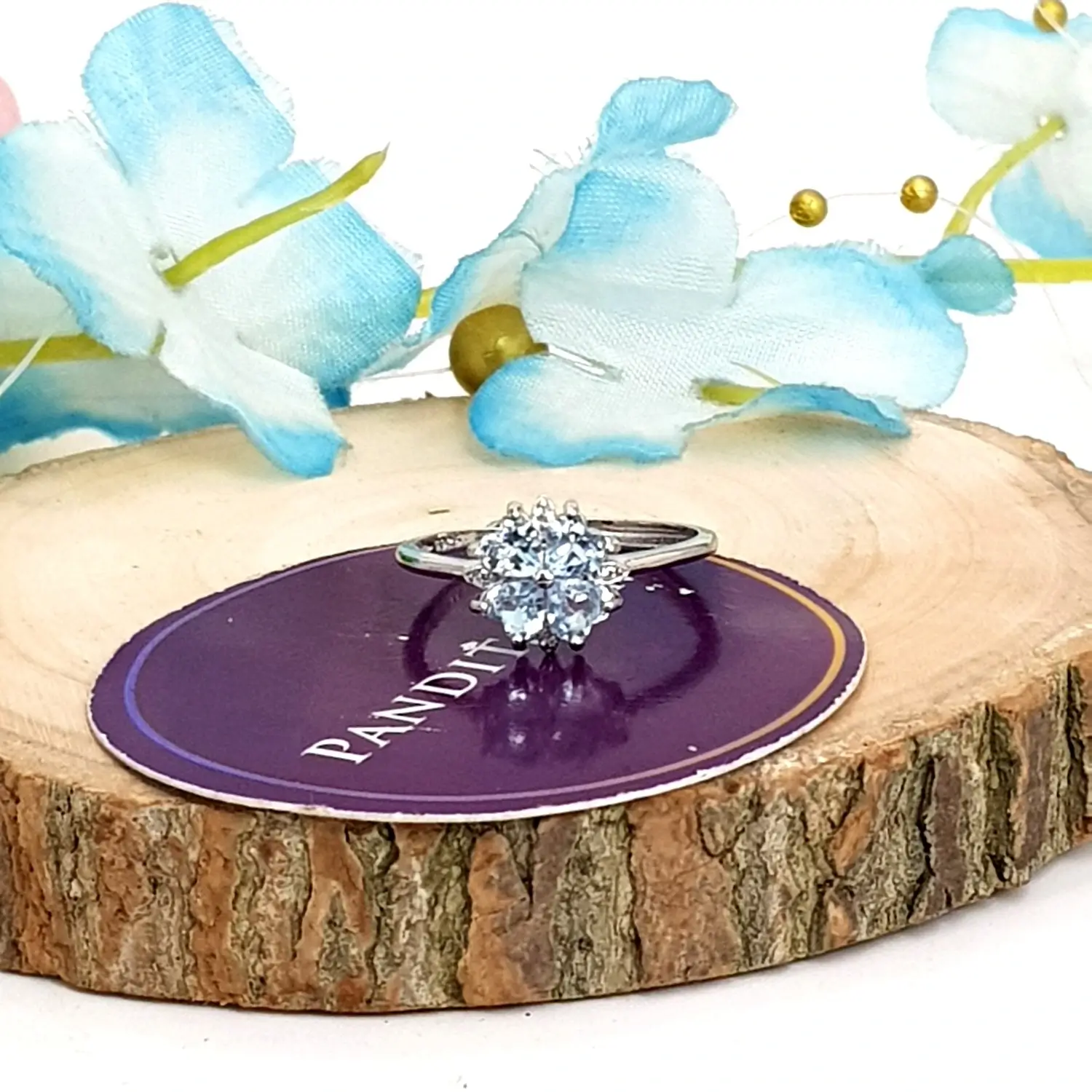 Blue Topaz Adjustable Ring - Image 4