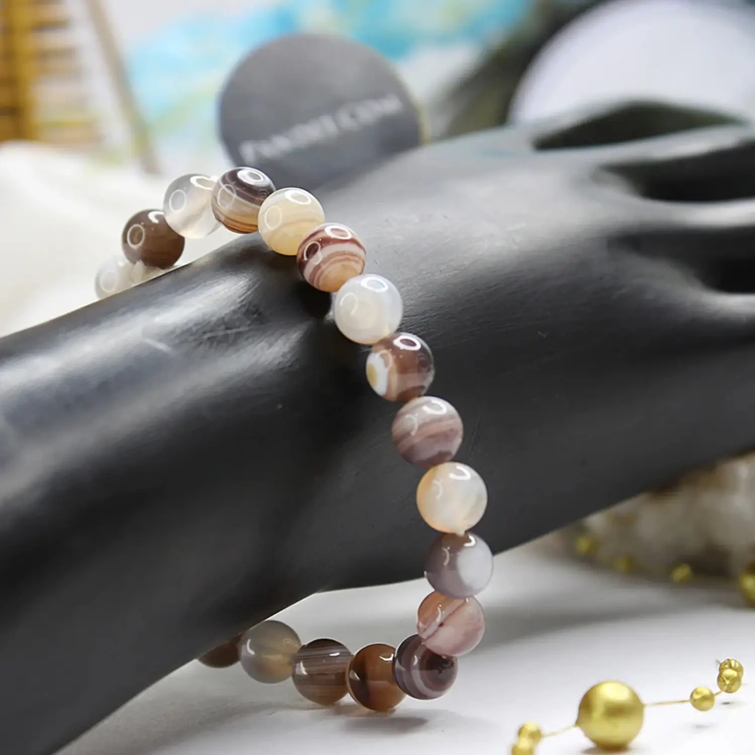 Botswana Agate Bracelet - To Be Artistic and Creative - Image 5