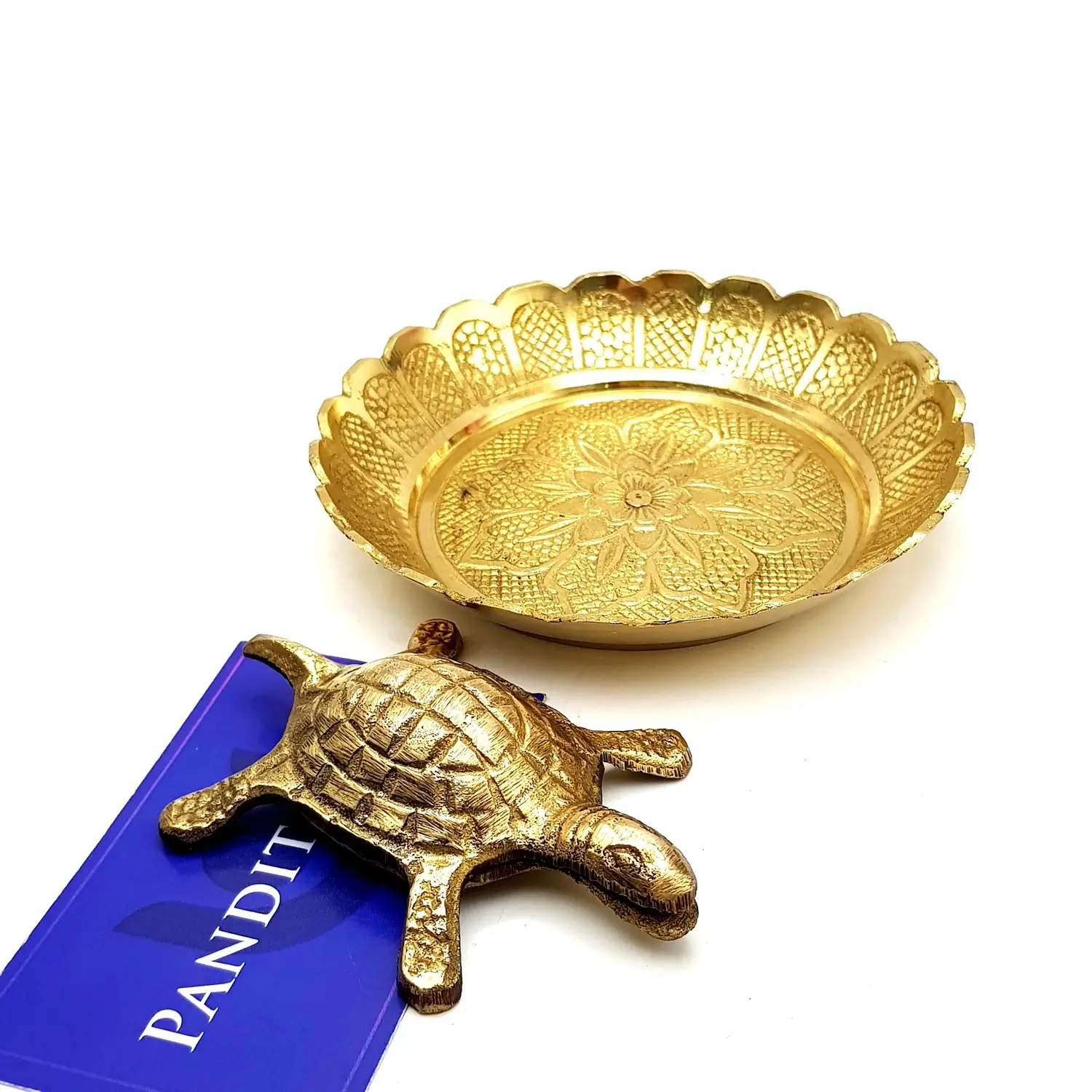 Brass Turtle with Plate for Positive Energy - Image 6