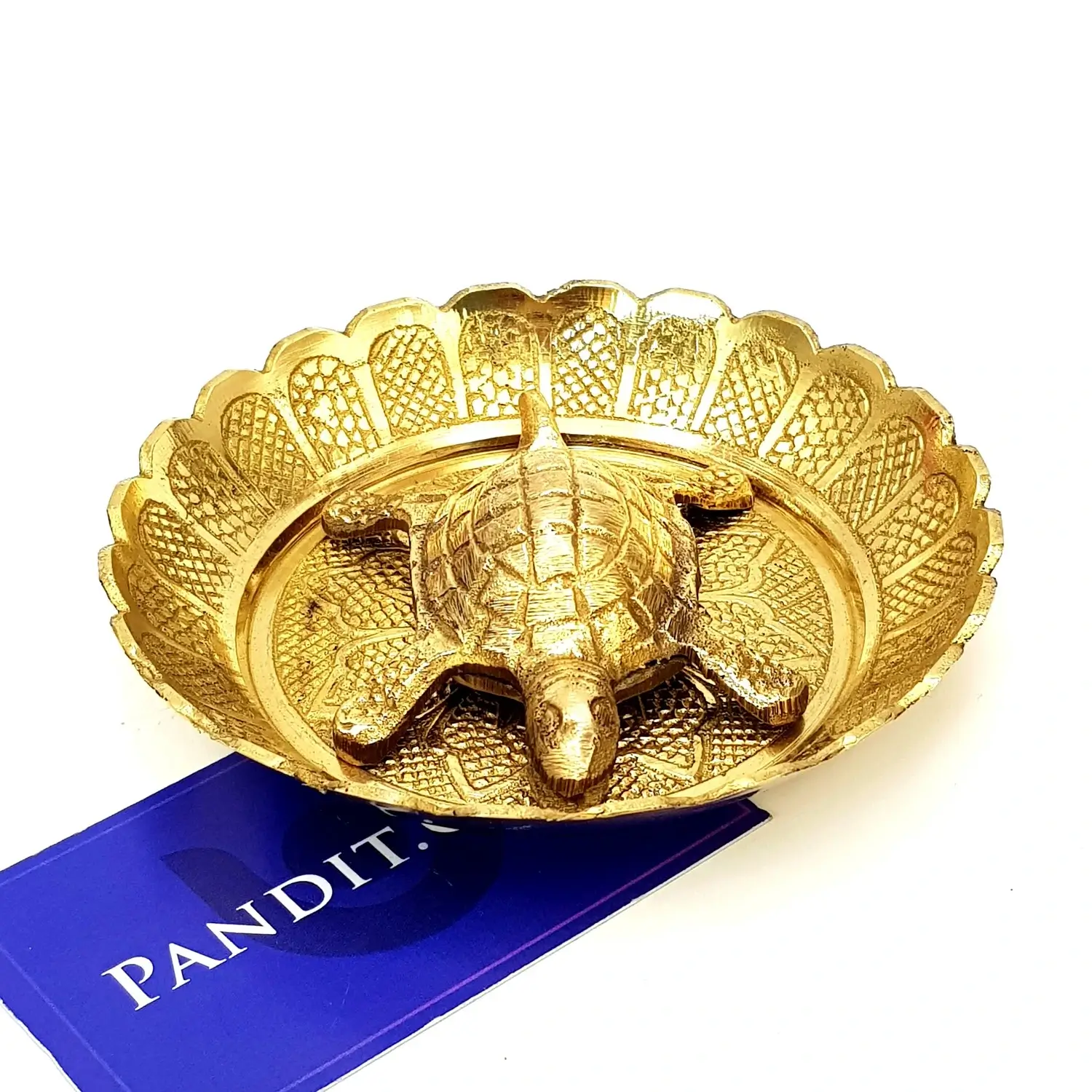Brass Turtle with Plate for Positive Energy - Image 7
