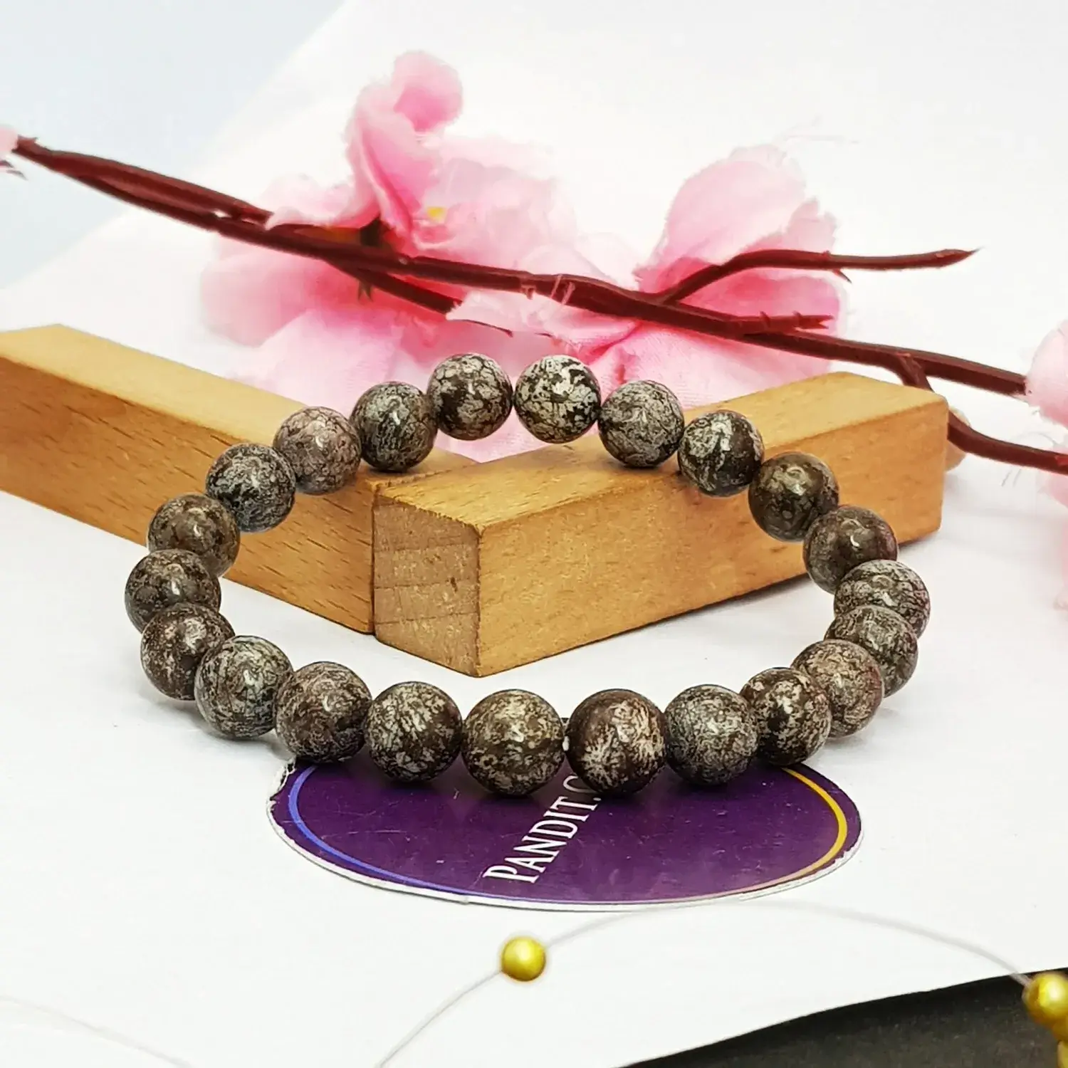 Brown Snowflake Obsidian Bracelet - For Finance Stability
