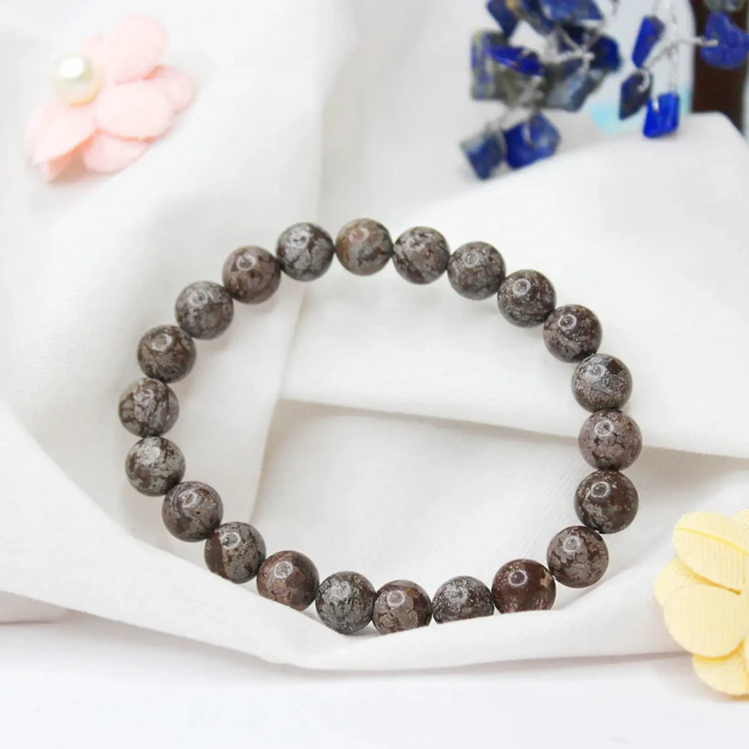 Brown Snowflake Obsidian Bracelet - For Finance Stability - Image 6
