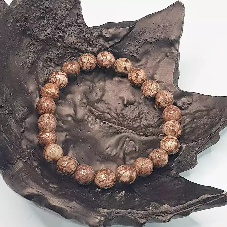 Brown Snowflake Obsidian Diamond Cut Bracelet - To Purify Aura - Image 5