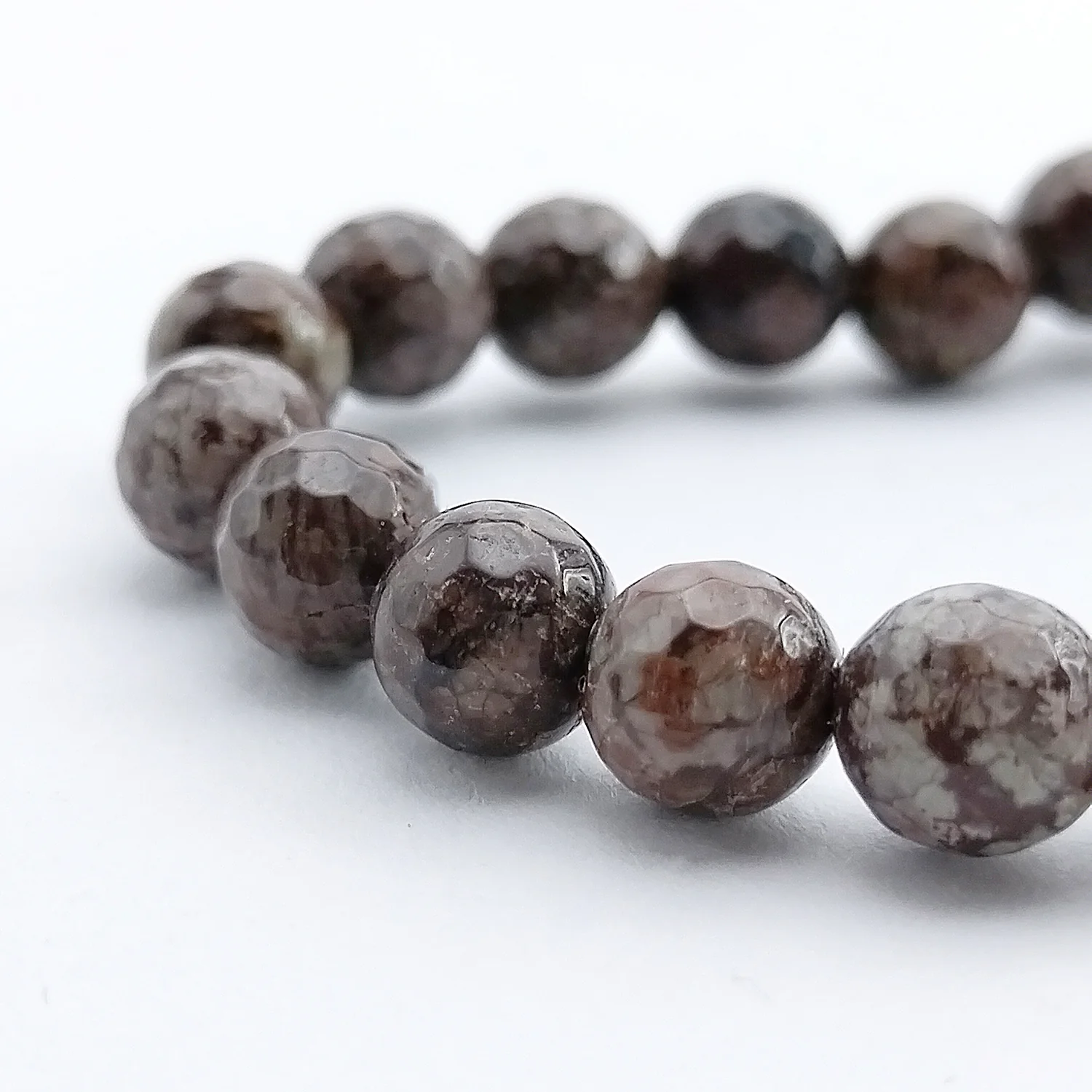 Brown Snowflake Obsidian Diamond Cut Bracelet - To Purify Aura - Image 6