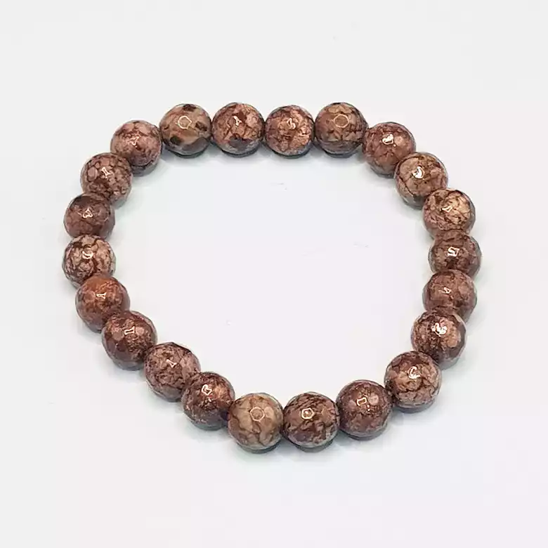 Brown Snowflake Obsidian Diamond Cut Bracelet - To Purify Aura - Image 7