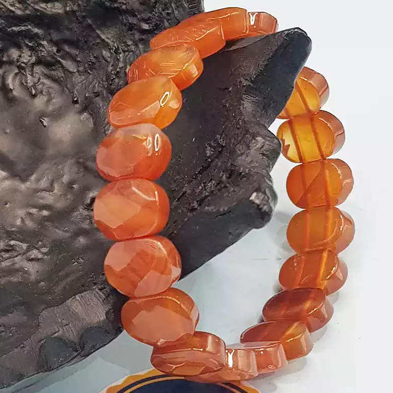 Carnelian Oval Faceted Bracelet - To Boost Energy & Clear Debts - Image 7