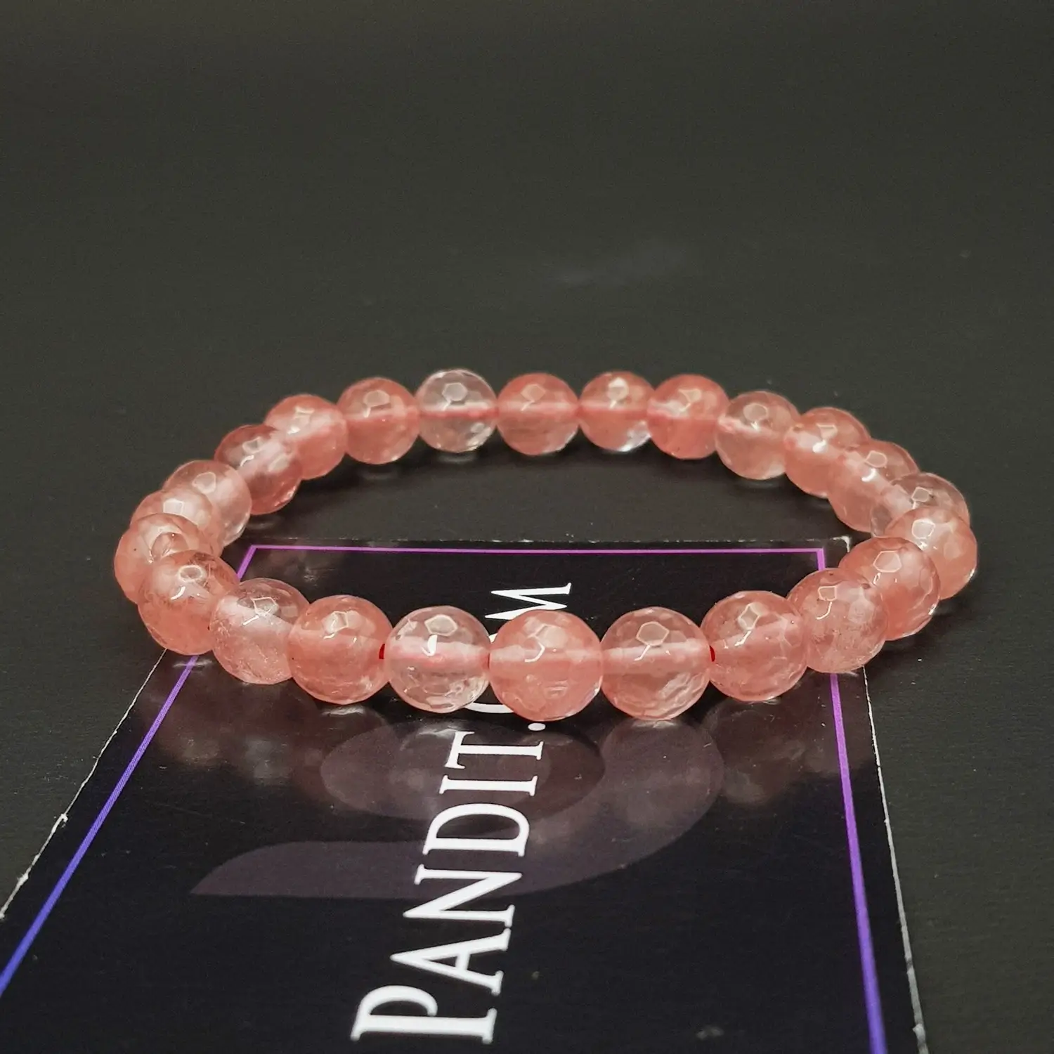 Cherry Quartz Diamond Cut Bracelet - To Strengthen Relationships - Image 3
