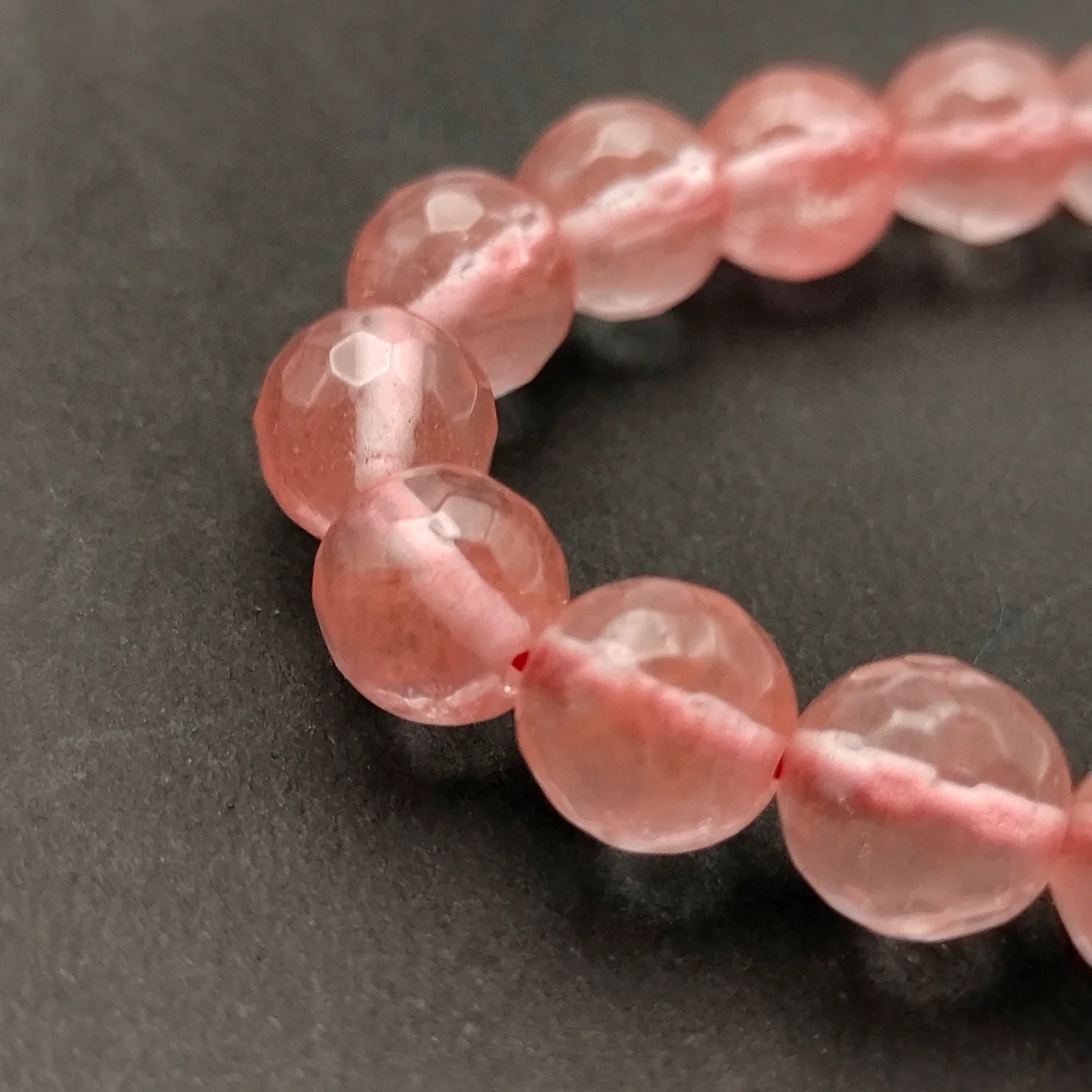 Cherry Quartz Diamond Cut Bracelet - To Strengthen Relationships - Image 5