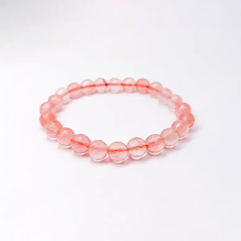 Cherry Quartz Diamond Cut Bracelet - To Strengthen Relationships - Image 6