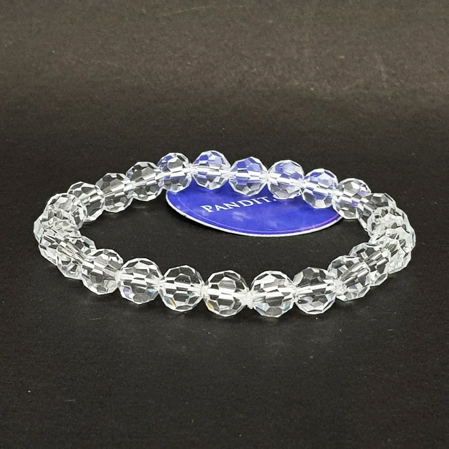 Clear Diamond Cut Glass Bracelet - For Concentrate & Calmness - Image 3