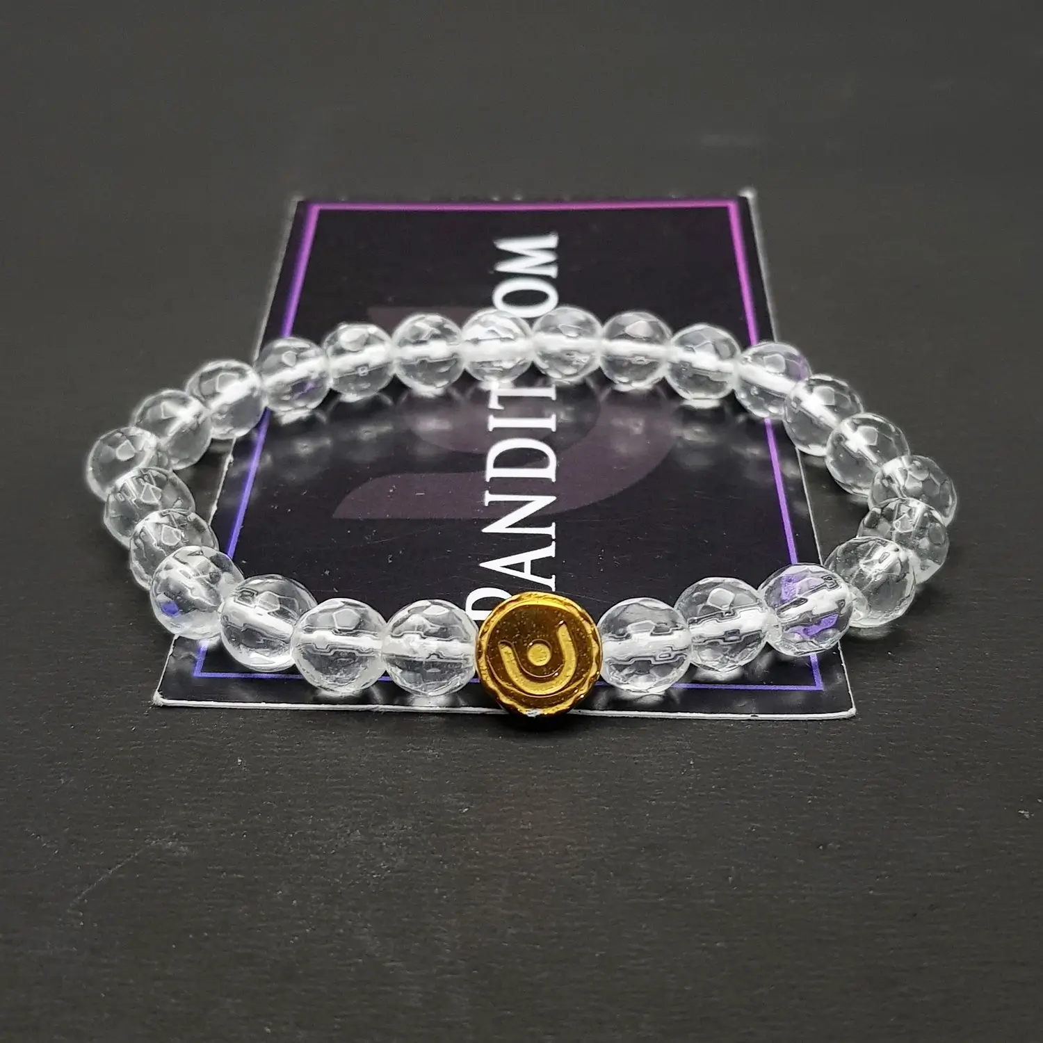 Clear Diamond Cut Glass Bracelet - For Concentrate & Calmness - Image 4
