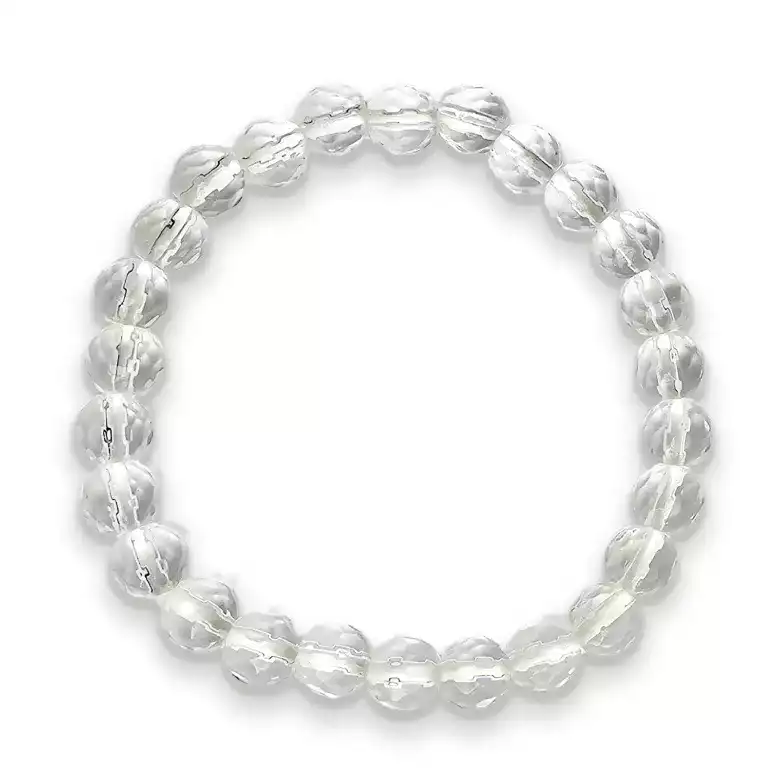 Clear Diamond Cut Glass Bracelet - For Concentrate & Calmness - Image 6